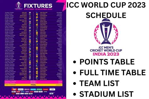 cricket world cup 2023 fixtures